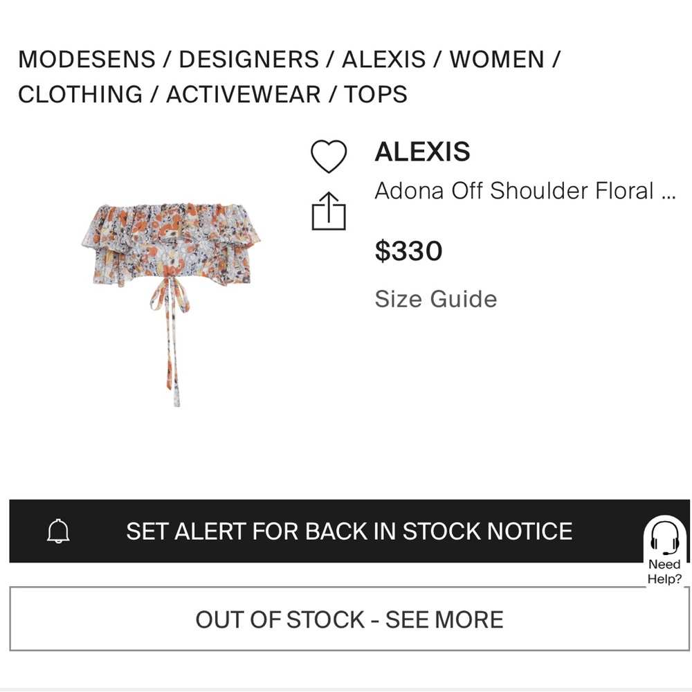 ALEXIS Adona Off Shoulder Floral Top - Picture 8 of 9
